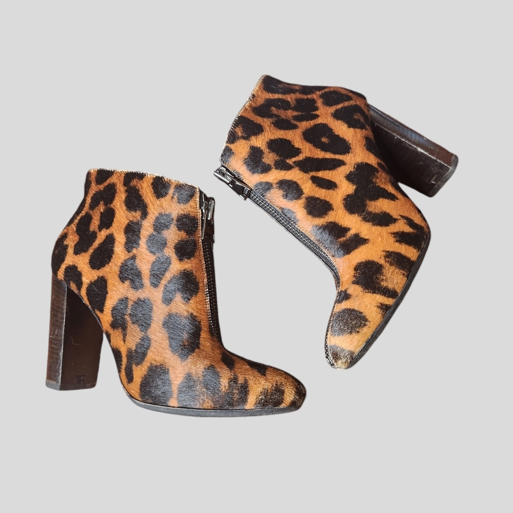 Tom Ford Leopard Ponyhair Zippered Ankle Boots - Picture 4 of 12